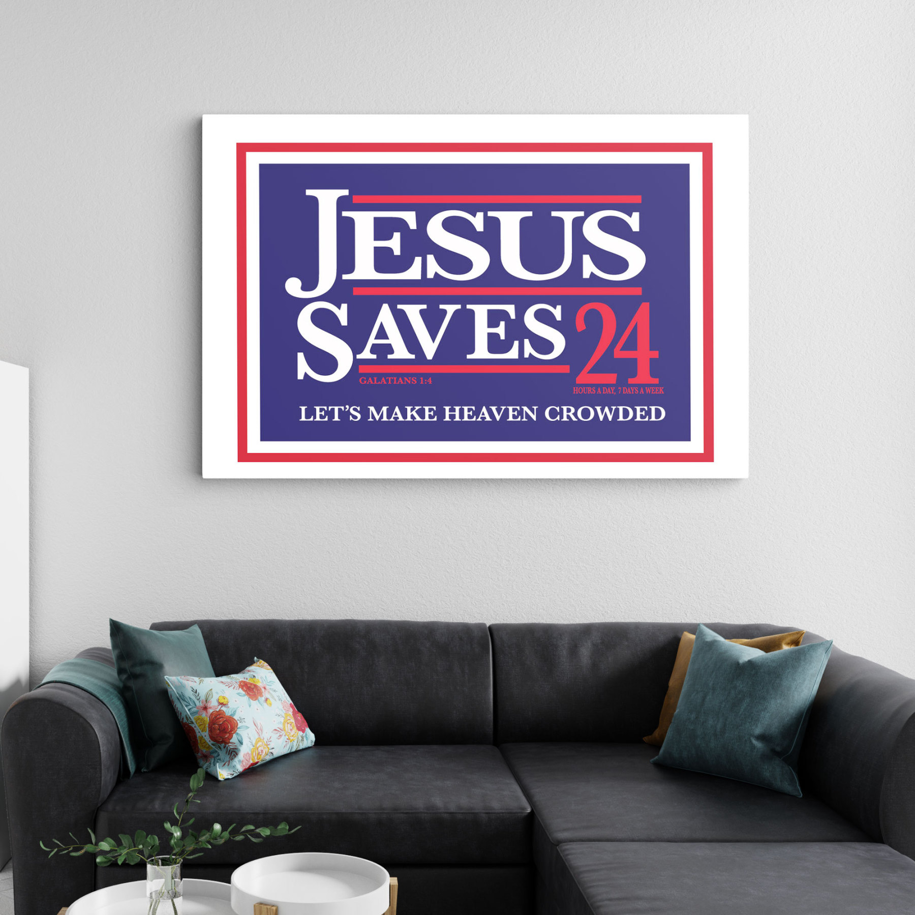 Jesus Saves 24 Christian Canvas Wall Art