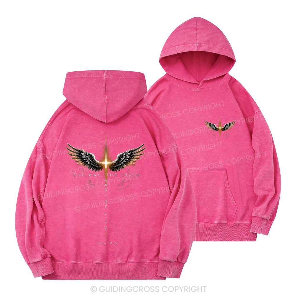 The Way The Truth The Life Christian Washed Hoodie 