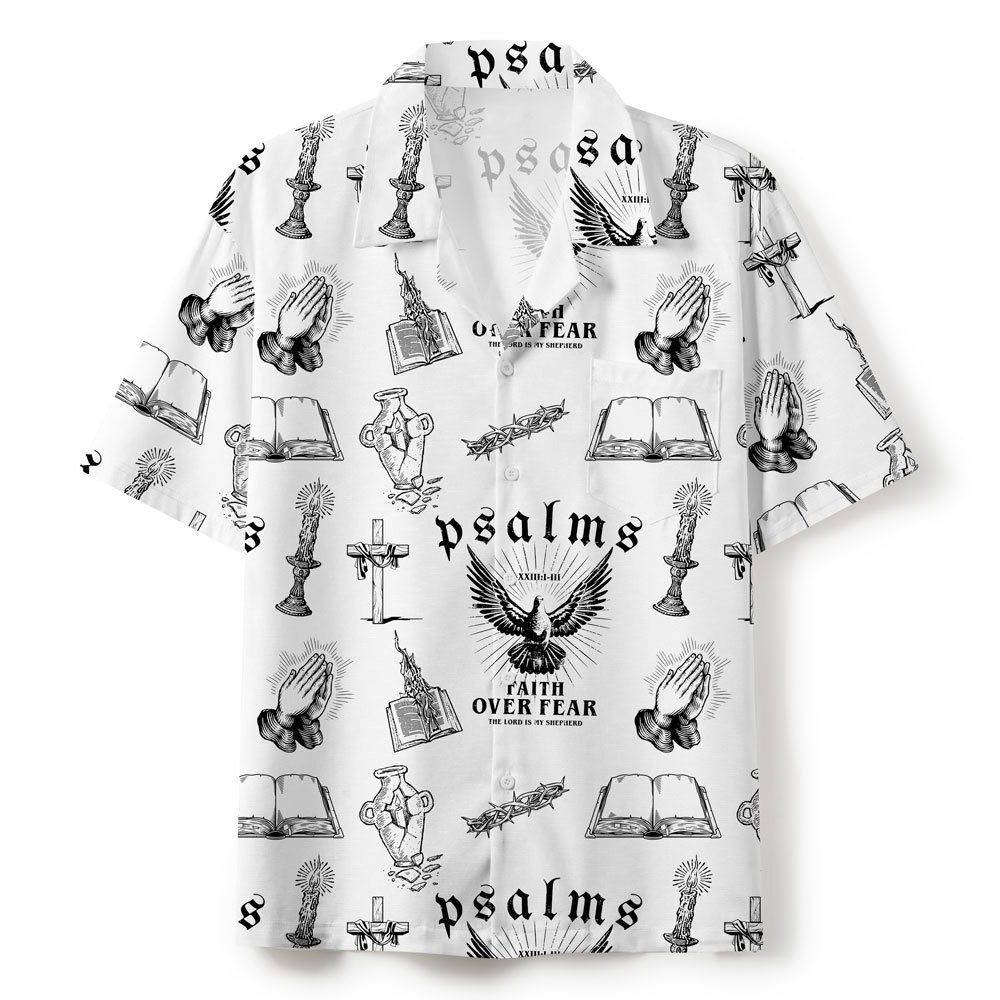 Faith Over Fear White Christian Hawaiian Shirt