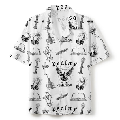 Faith Over Fear White Christian Hawaiian Shirt