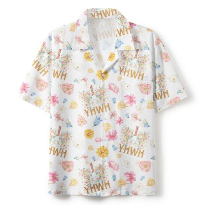 YHWH Flower WHite Christian Hawaiian Shirt