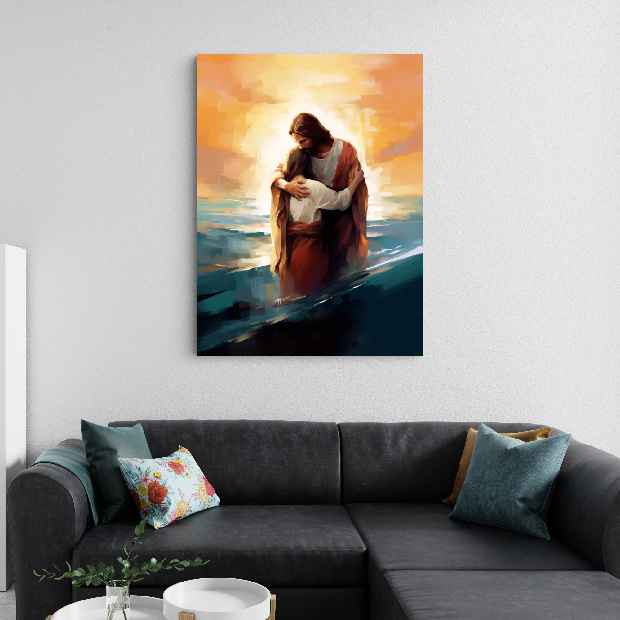 Sheltered By His Grace Christian Canvas Wall Art