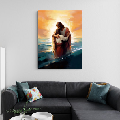 Sheltered By His Grace Christian Canvas Wall Art