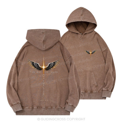 The Way The Truth The Life Christian Washed Hoodie 