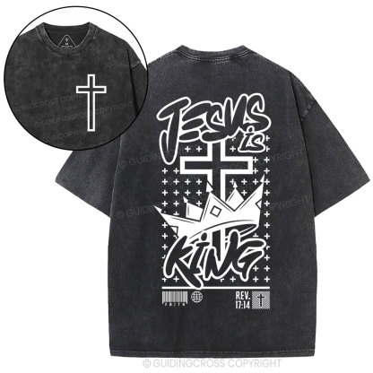 Jesus Is King Christian Washed T-Shirt