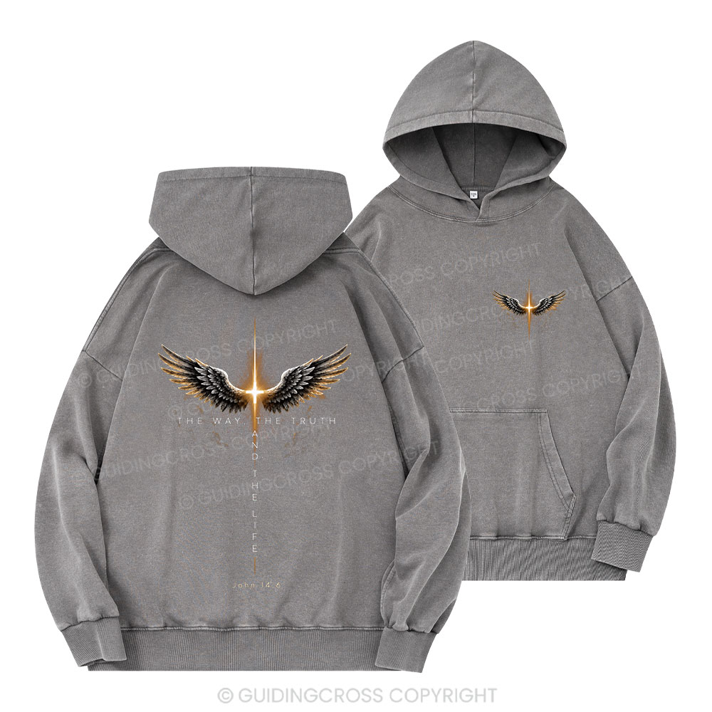 The Way The Truth The Life Christian Washed Hoodie 