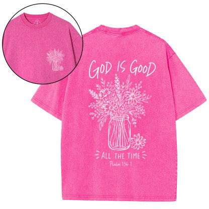 God Is Good All The Time Christian Washed T-Shirt