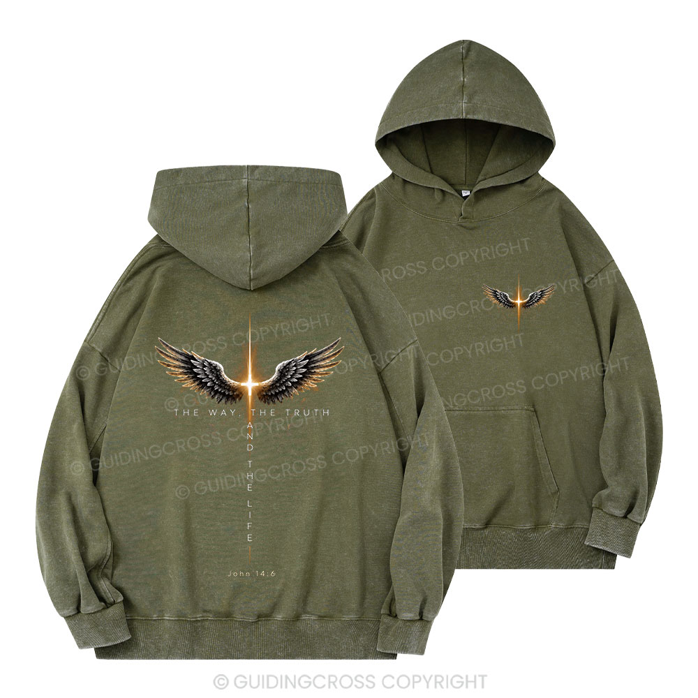 The Way The Truth The Life Christian Washed Hoodie 