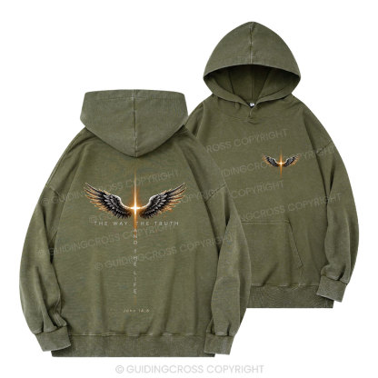 The Way The Truth The Life Christian Washed Hoodie 