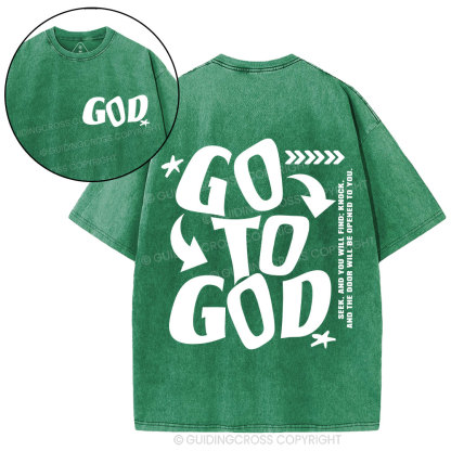 Go To God Christian Washed T-Shirt