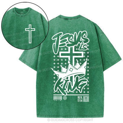 Jesus Is King Christian Washed T-Shirt