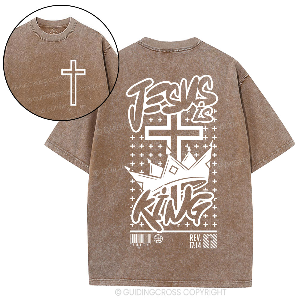 Jesus Is King Christian Washed T-Shirt