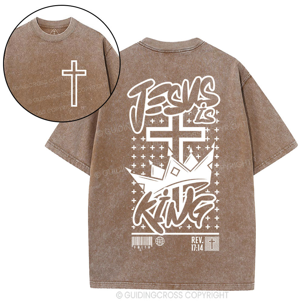 Jesus Is King Christian Washed T-Shirt