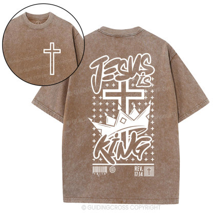 Jesus Is King Christian Washed T-Shirt