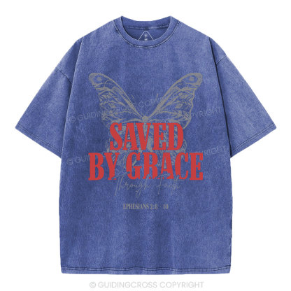 Saved By Grace Christian Washed T-Shirt