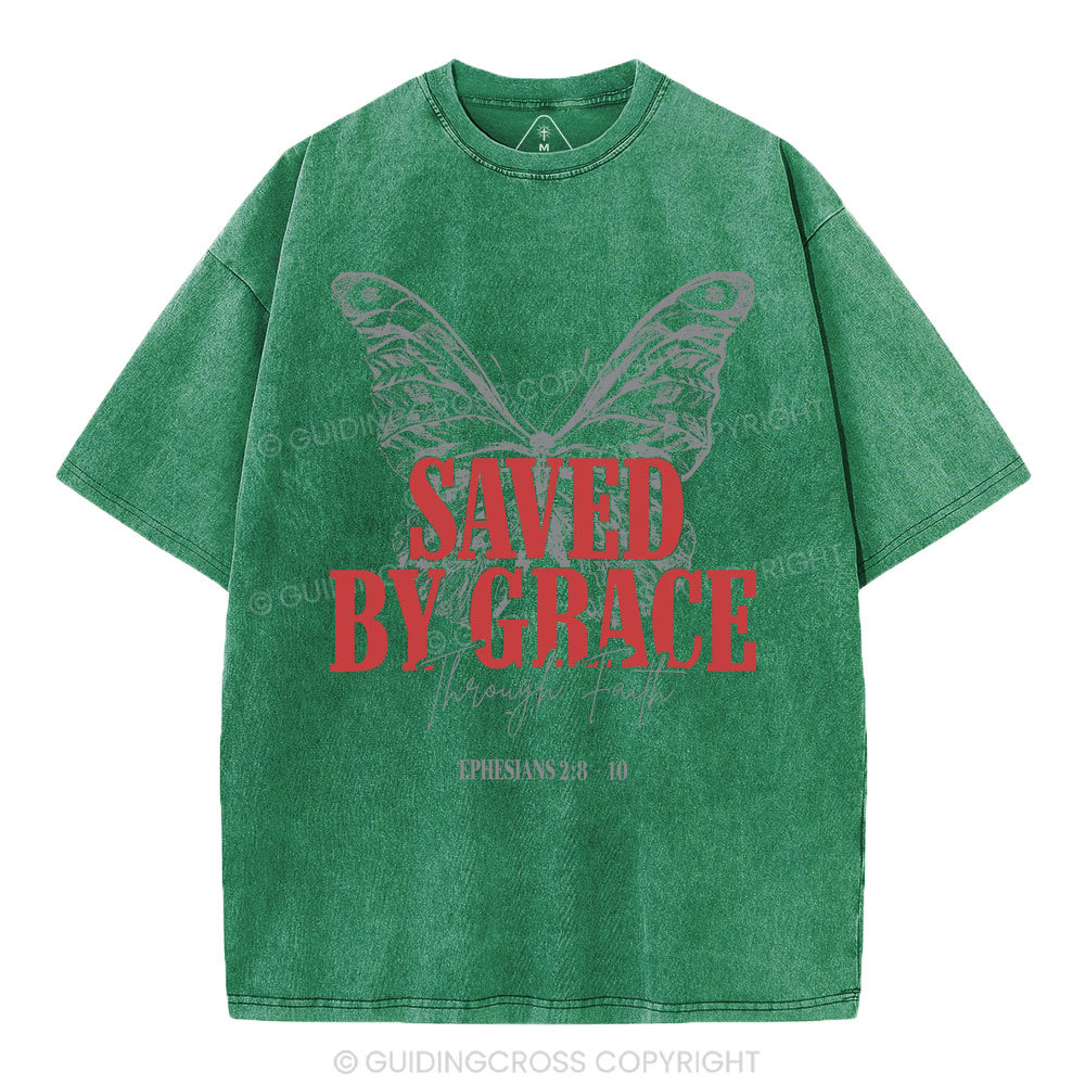 Saved By Grace Christian Washed T-Shirt