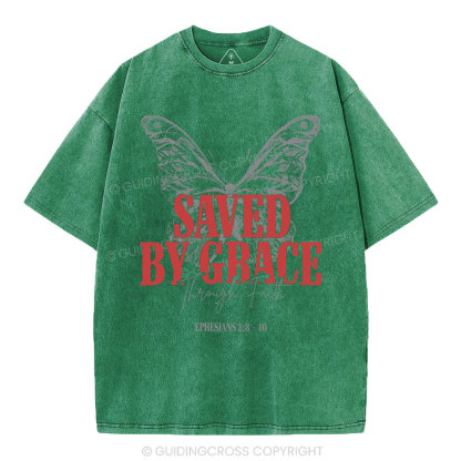 Saved By Grace Christian Washed T-Shirt