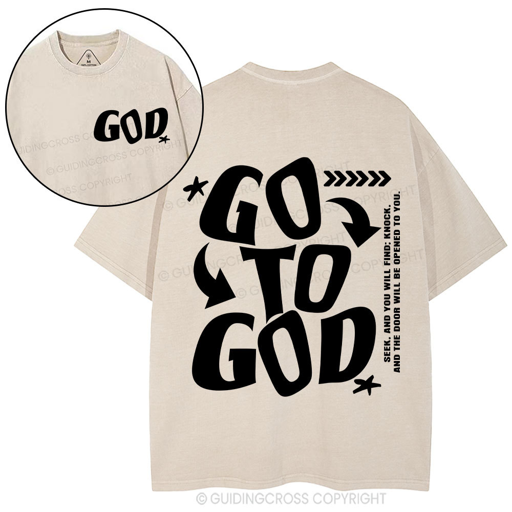 Go To God Christian Washed T-Shirt