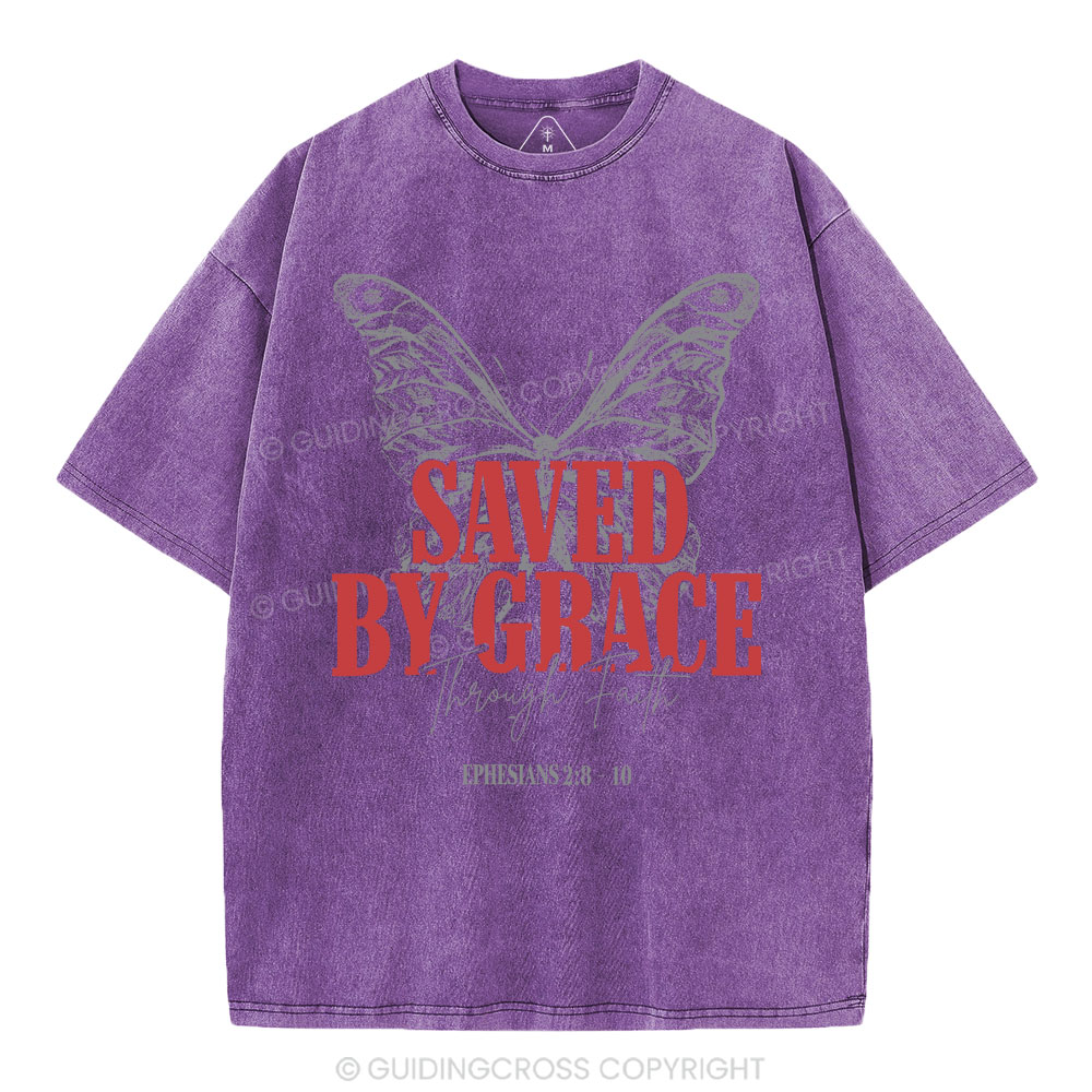 Saved By Grace Christian Washed T-Shirt