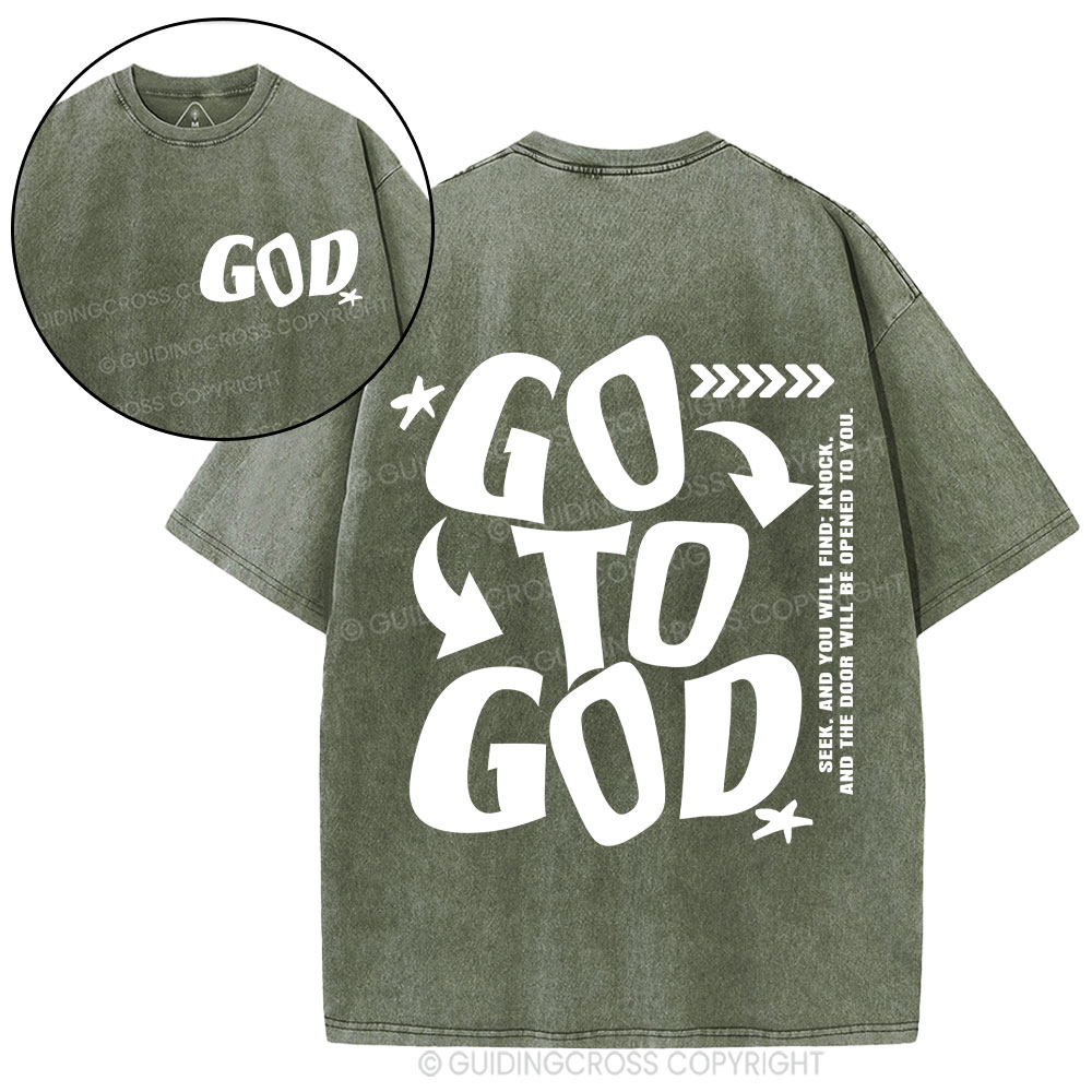 Go To God Christian Washed T-Shirt