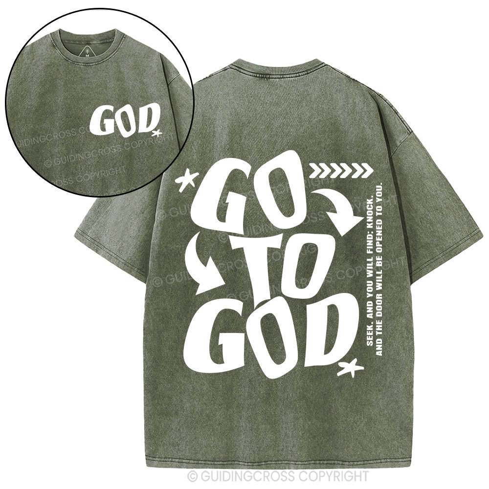 Go To God Christian Washed T-Shirt