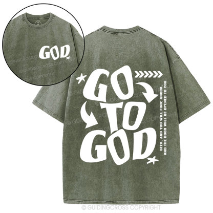 Go To God Christian Washed T-Shirt