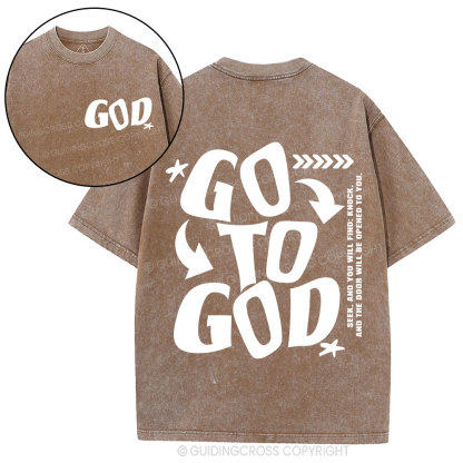 Go To God Christian Washed T-Shirt