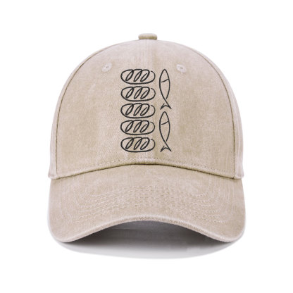 Loaves Of Bread And Fish Christian Washed Hat