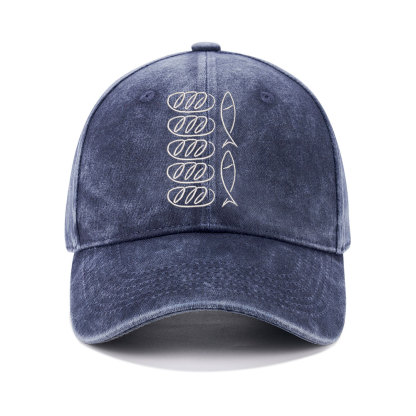 Loaves Of Bread And Fish Christian Washed Hat
