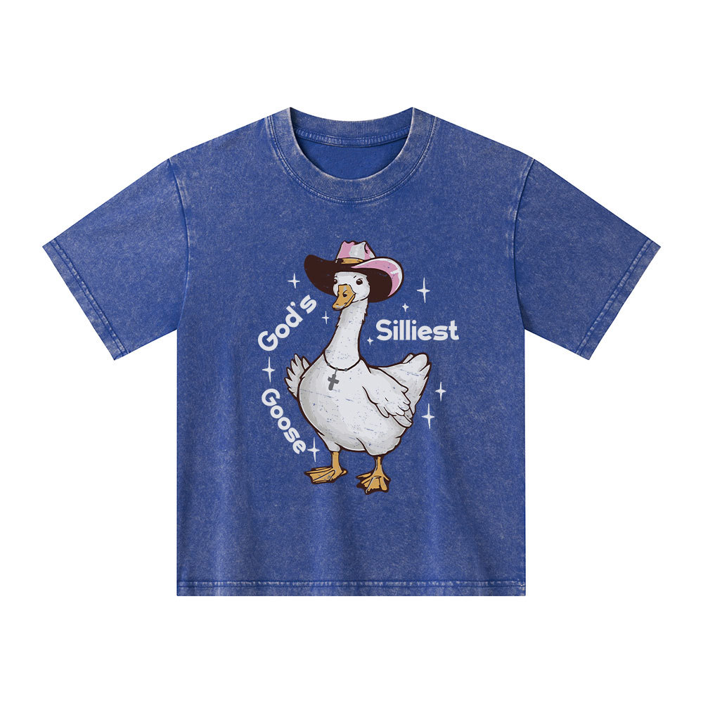 God's Silliest Goose Kid Washed T-Shirt