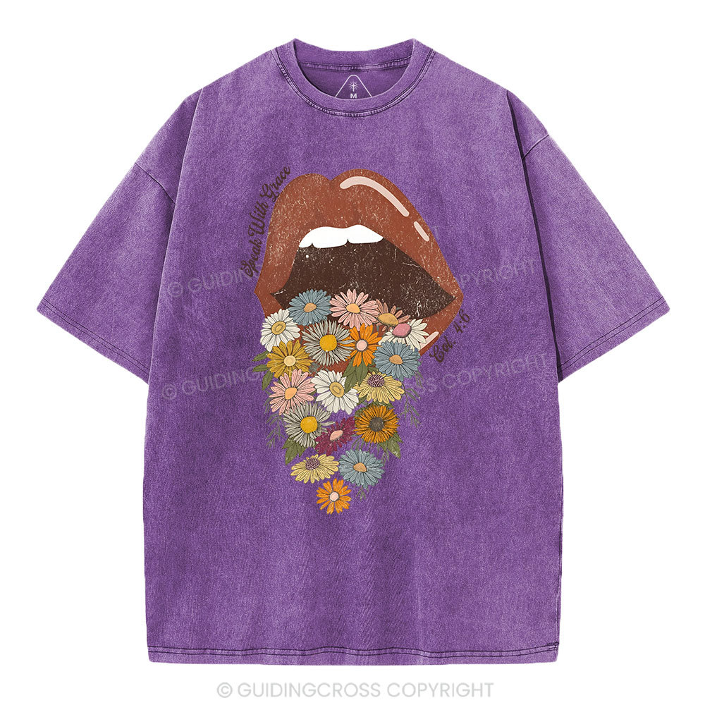 Speak With Grace Christian Washed T-Shirt