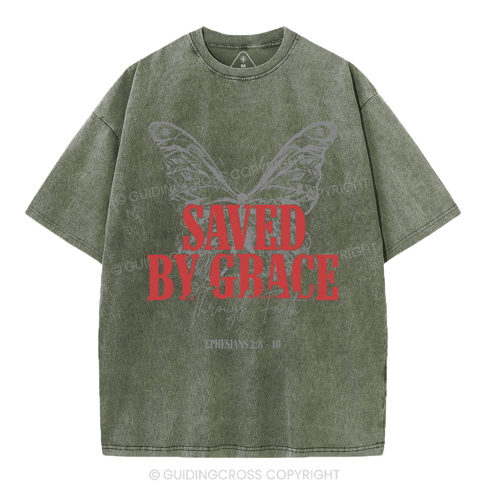 Saved By Grace Christian Washed T-Shirt