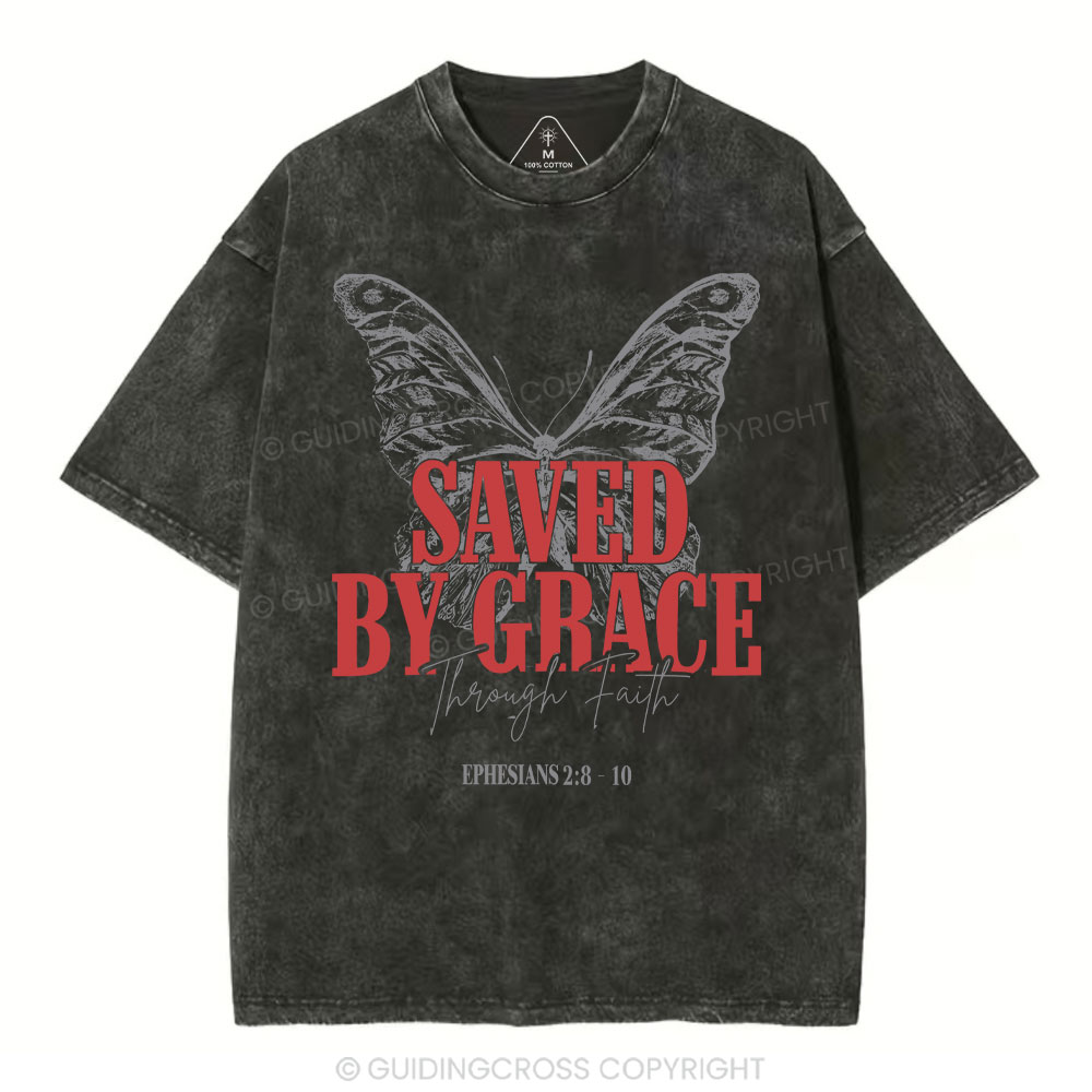 Saved By Grace Christian Washed T-Shirt