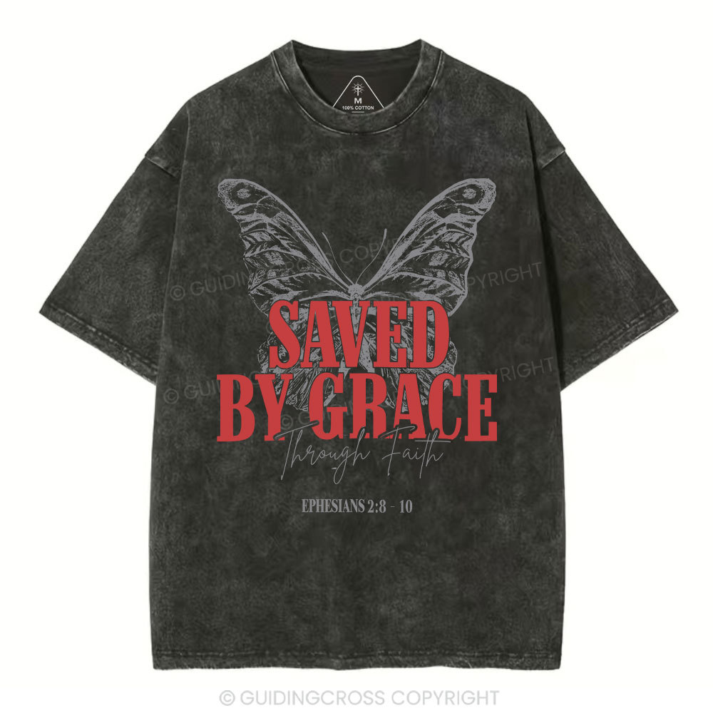 Saved By Grace Christian Washed T-Shirt