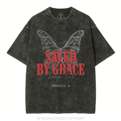 Saved By Grace Christian Washed T-Shirt
