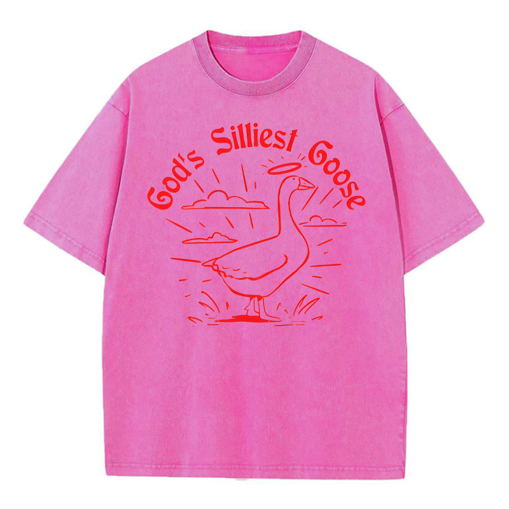 God's Silliest Goose Christian Washed T-Shirt
