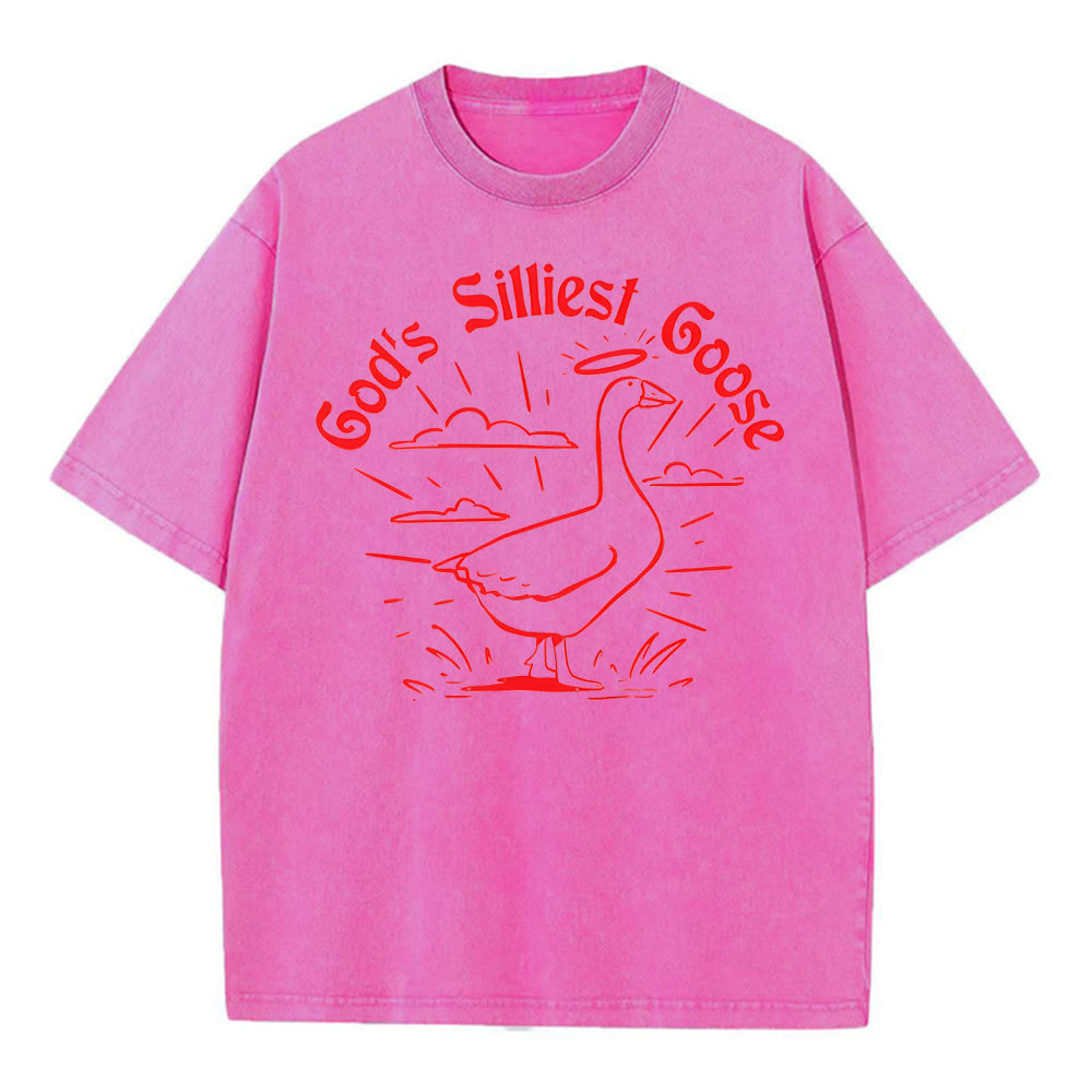 God's Silliest Goose Christian Washed T-Shirt