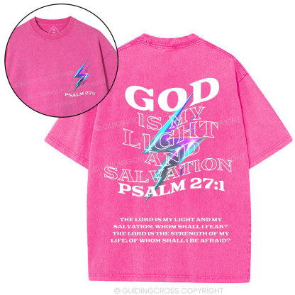 God Is My Light Chirstian Washed T-Shirt