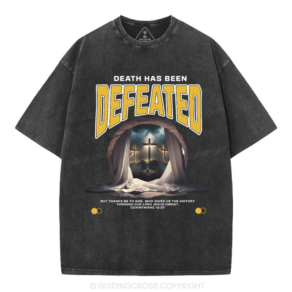 Death Has Been Defeated Christian Washed T-Shirt