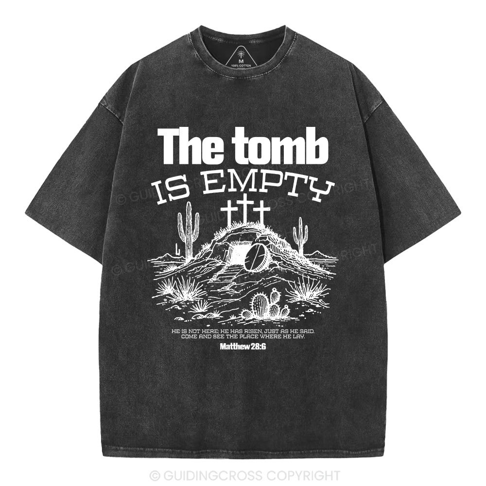 The Tomb Is Empty Christian Washed T-Shirt