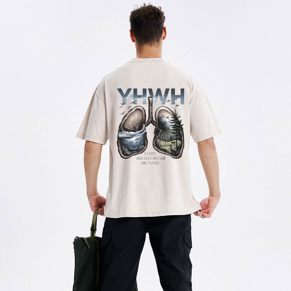YHWH Every Breath Speaks His Name Christian Wahsed T-Shirt