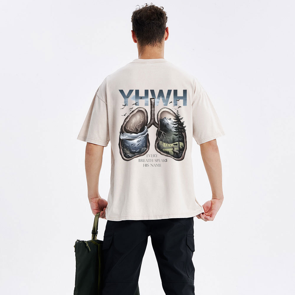 YHWH Every Breath Speaks His Name Christian Wahsed T-Shirt