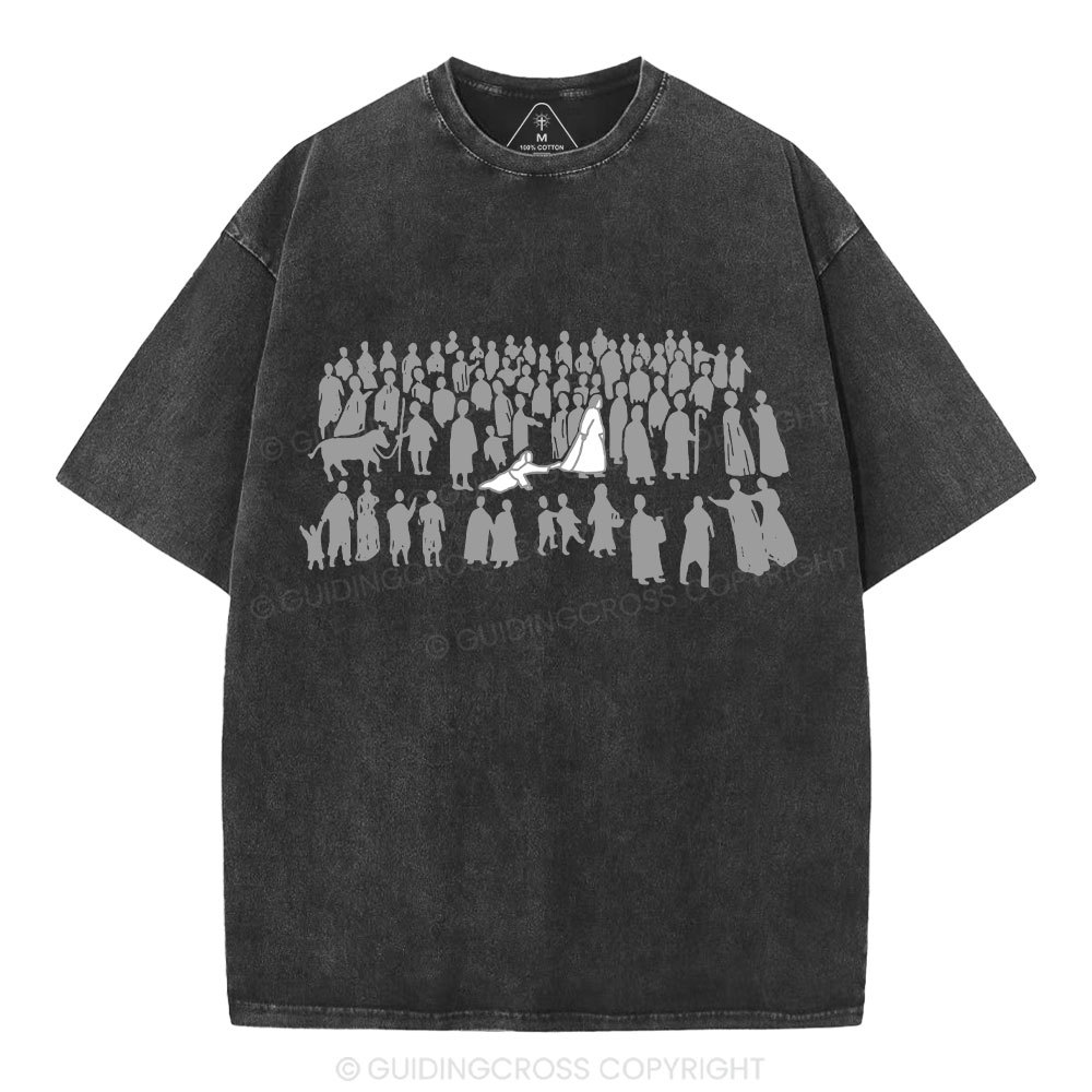 By His Wounds Chirstian Washed T-Shirt