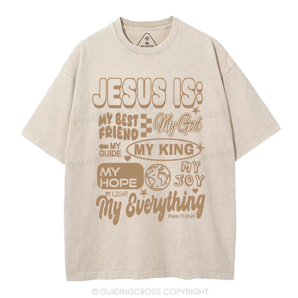 Jesus Is My Best Friend Christian Washed T-Shirt