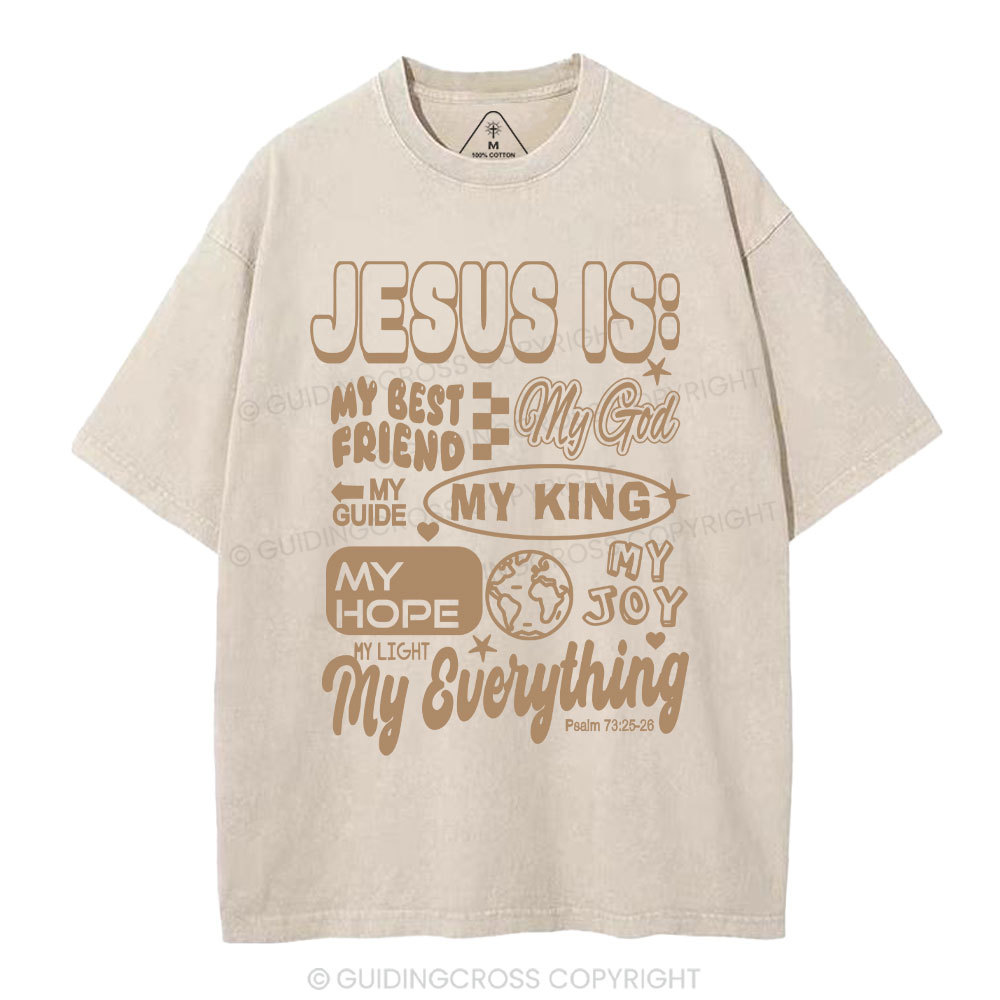 Jesus Is My Best Friend Christian Washed T-Shirt