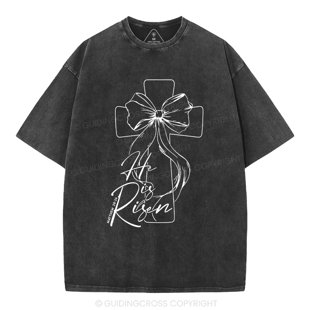 He Is Risen Christian Washed T-Shirt
