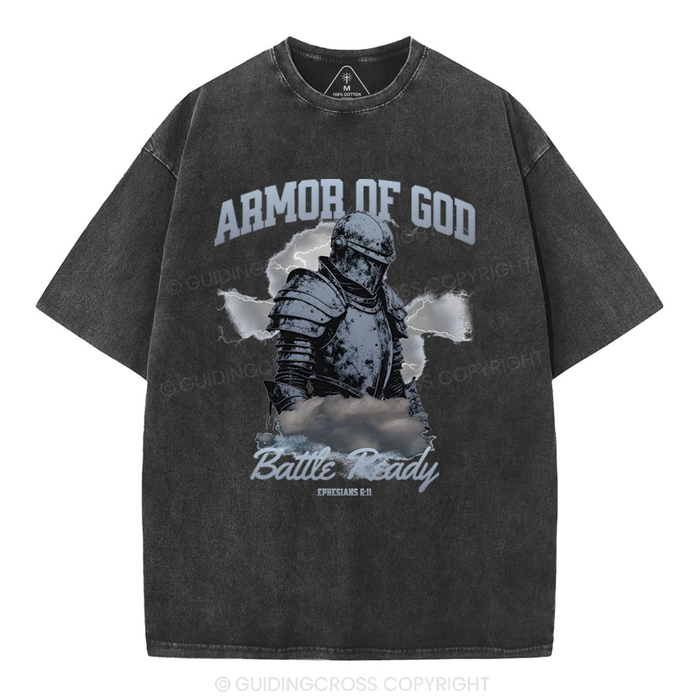 Armor Of God Christian Washed T-Shirt