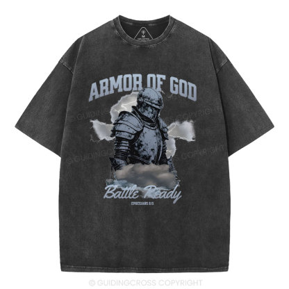 Armor Of God Christian Washed T-Shirt