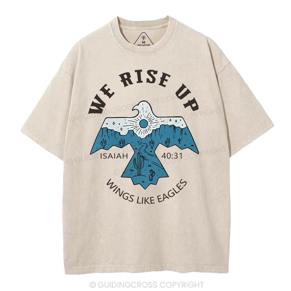 We Rise Up Christian Washed T-Shirt