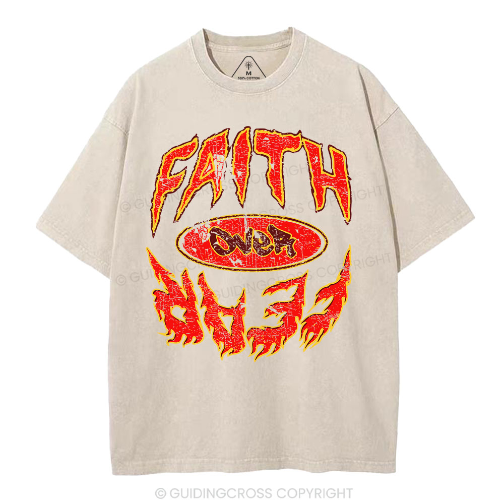 Faith Over Fear Christian Washed T-Shirt
